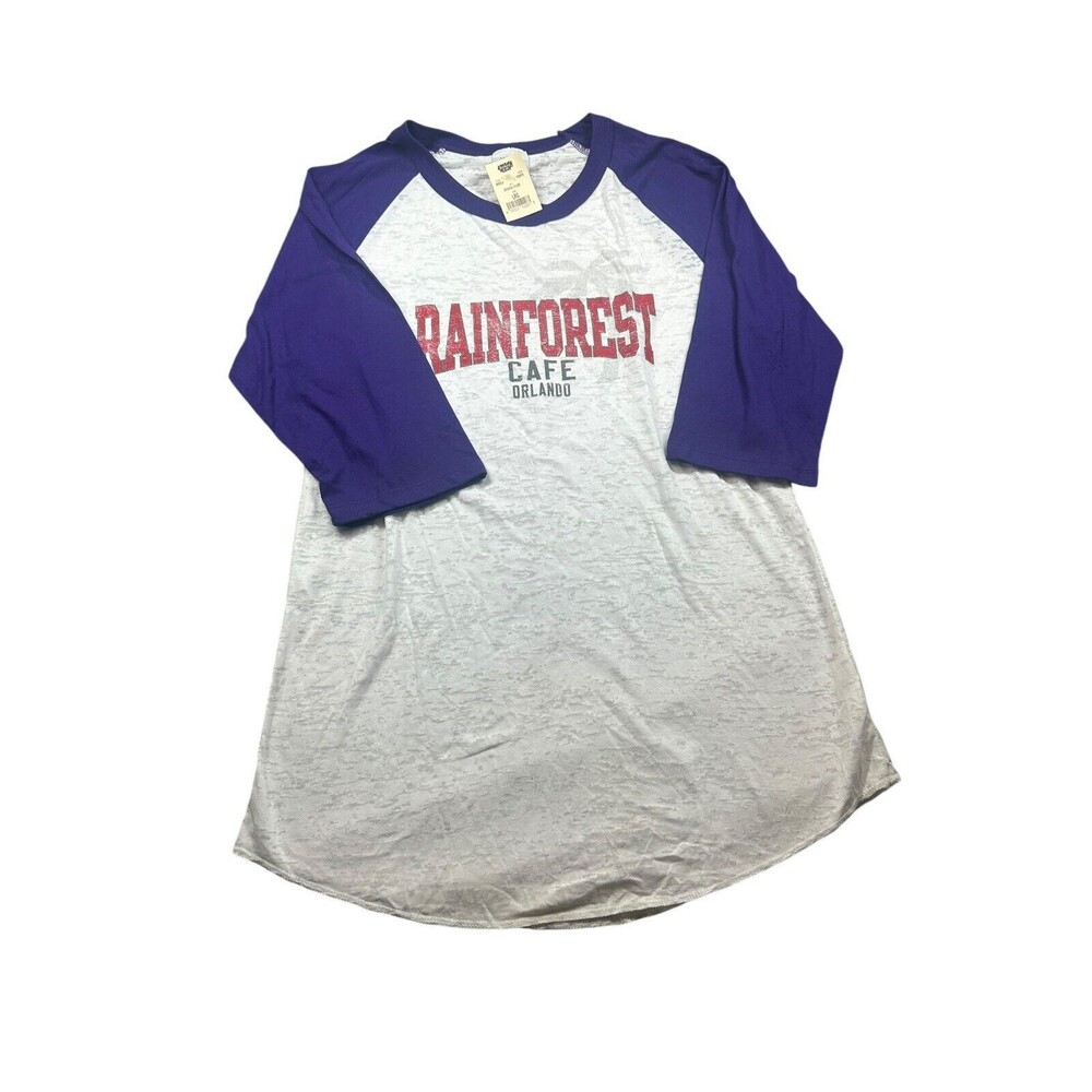 Vintage Rainforest Cafe Orlando Purple  T Shirt White‎ NWT Large Women’s